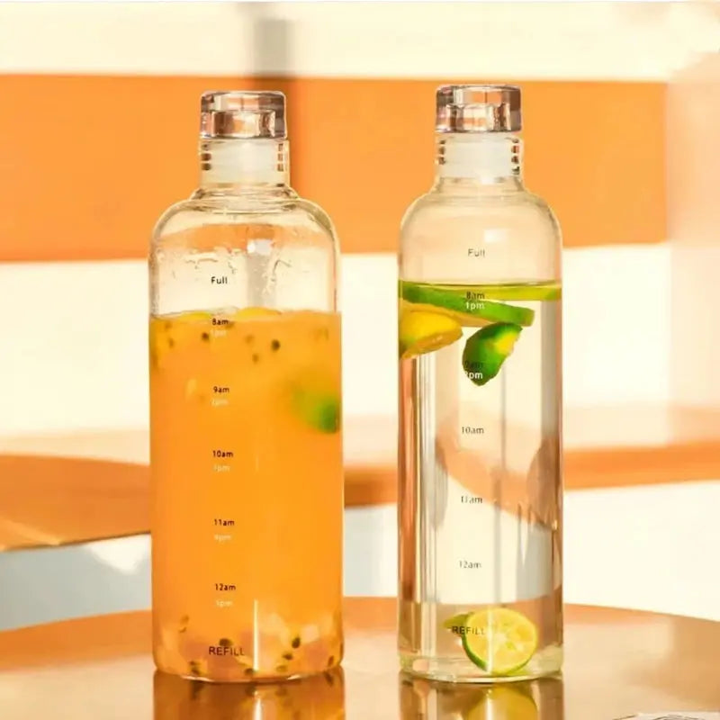 Bouteille d’Eau Sport avec Graduation Horaire – Gourde Réutilisable Portable et Résistante pour Salle, Bureau & Extérieur