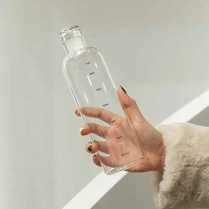 Bouteille d’Eau Sport avec Graduation Horaire – Gourde Réutilisable Portable et Résistante pour Salle, Bureau & Extérieur